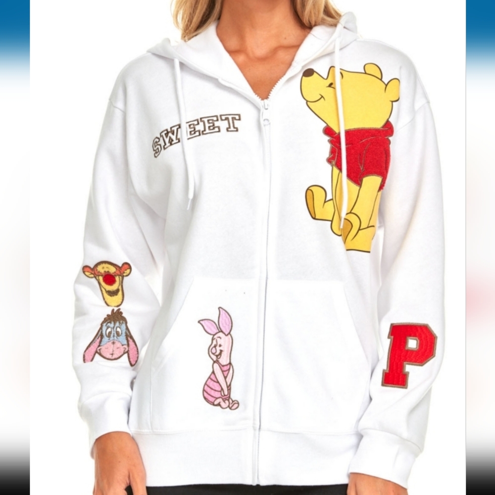 DISNEY WINNIE POOH full zip sweatshirt hoodie
